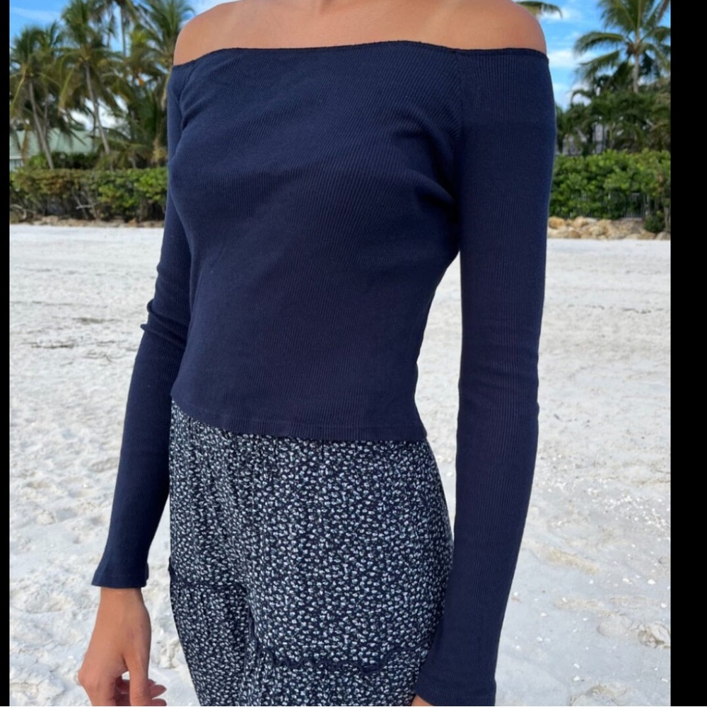 Brandy Off the Shoulder Rubbed Top